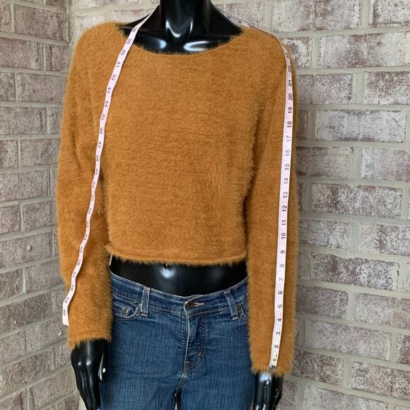 Pilcro By Anthropologie Fuzzy Long Sleeve Cropped Sweater Sz SP - Picture 7 of 10